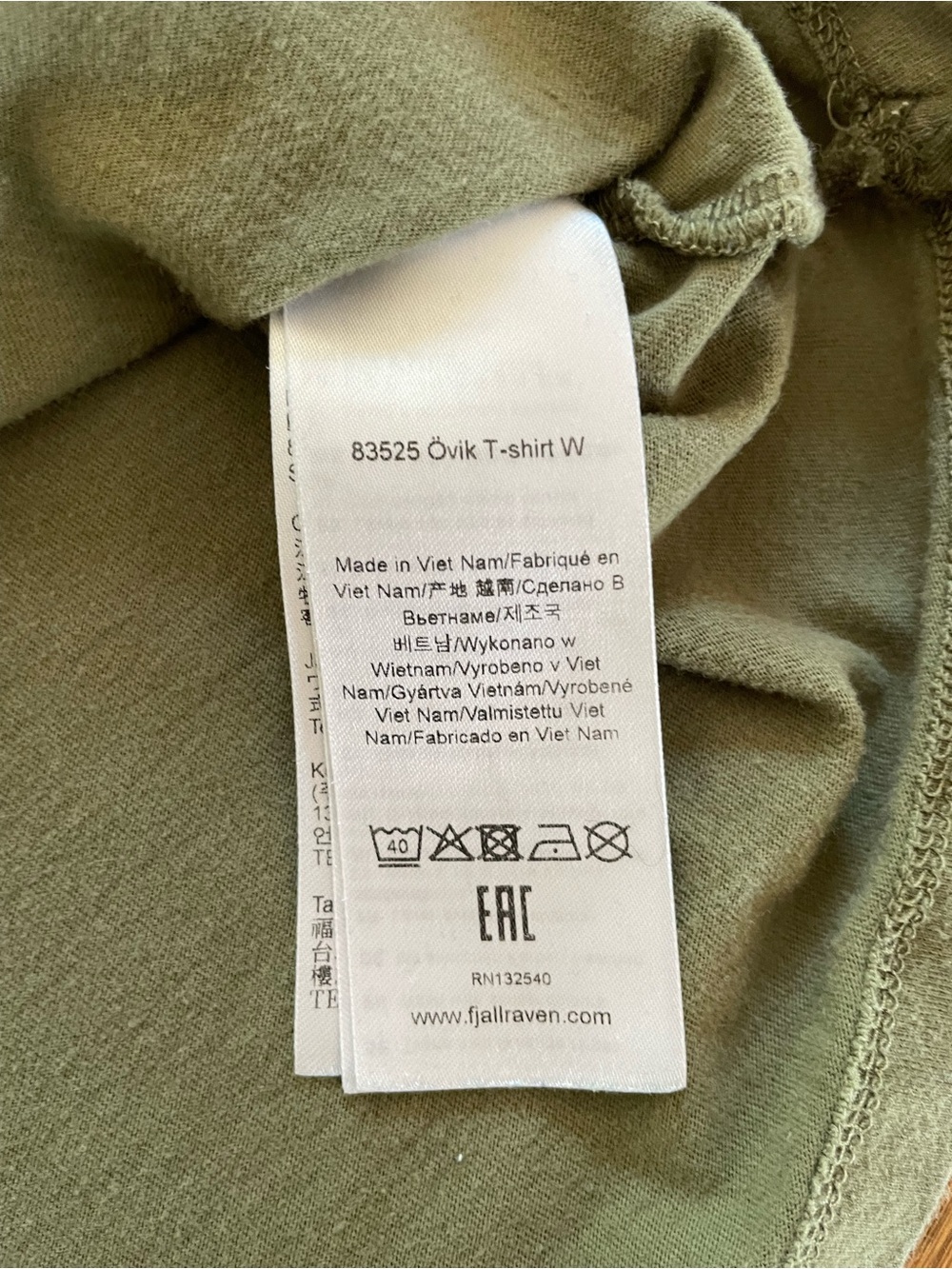 Fjallraven Women’s Olive Green Ovik Scoop Neck Pocket Tee T-Shirt Sz. M - Picture 8 of 11